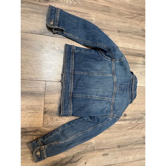 Old Navy XS Denim Jean Jacket Girls Stretch Fit Dark Wash Casual Layering - Picture 5 of 5